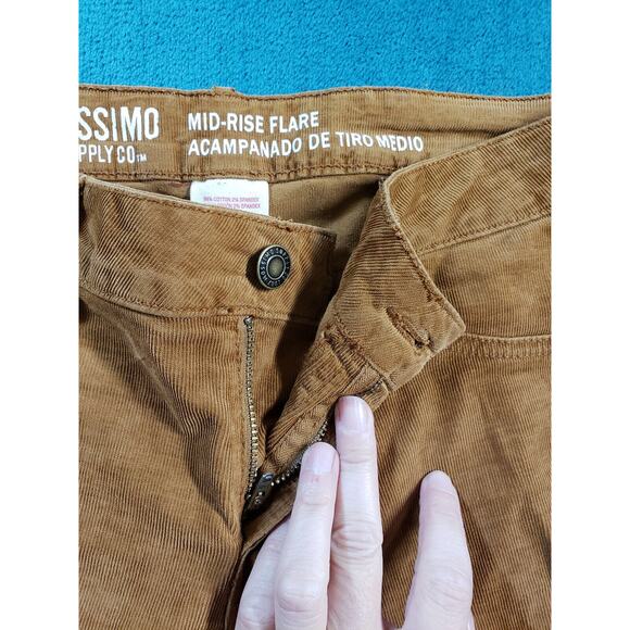 Mossimo Jeans Sz 4 Womens Brown Stretch Pants Ladies Mid Rise Corduroy Flared - Picture 4 of 11